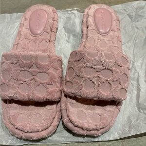 Pink coach slippers- new without box